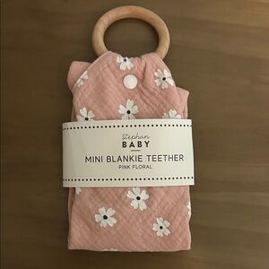 Stephan Baby Pink Floral Teething Blankie